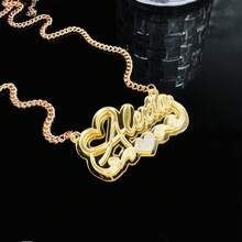Personalized Acrylic Gold Name Necklace, Custom Letter Name Necklace, Nameplate Pendant, Christmas/Thanksgiving Gift For Women
