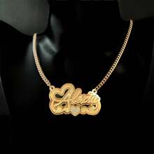 Personalized Acrylic Gold Name Necklace, Custom Letter Name Necklace, Nameplate Pendant, Christmas/Thanksgiving Gift For Women