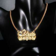 Personalized Acrylic Gold Name Necklace, Custom Letter Name Necklace, Nameplate Pendant, Christmas/Thanksgiving Gift For Women