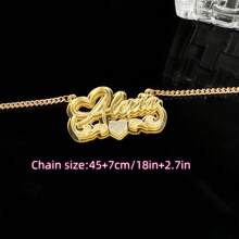 Personalized Acrylic Gold Name Necklace, Custom Letter Name Necklace, Nameplate Pendant, Christmas/Thanksgiving Gift For Women