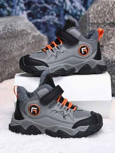 Warme thermisch gefütterte Outdoor-Wanderstiefel für Jugendliche, rutschfeste Schneestiefel