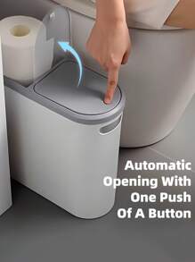 1pc Bathroom Trash Can, Home Creative Crevice Garbage Bin, Pedal Lid Garbage Can, Minimalist Waste Paper Basket, Large Capacity Trash Bin, Household Essential, Cleaning Supplies Home Bathroom Decor Bathroom Organizer Fall Decor Back To School