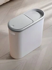 1pc Bathroom Trash Can, Home Creative Crevice Garbage Bin, Pedal Lid Garbage Can, Minimalist Waste Paper Basket, Large Capacity Trash Bin, Household Essential, Cleaning Supplies Home Bathroom Decor Bathroom Organizer Fall Decor Back To School