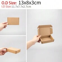 10pcs Corrugated Cardboard Box In Khaki Color For Postal And Packing Use, Airplane Box, Gift Box, Express Delivery Box, Packaging Box,Christmas Valentine Day