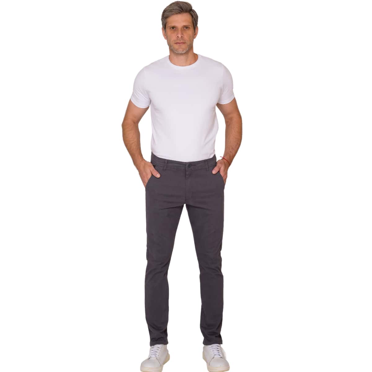 Scaraboto Men's Tailored Formal Pants, Slim-Fit Chino, Various Colors, Premium Line - Xám - Xem 1