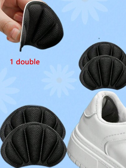 QKC زوج من وسادات الكعب المضادة للانزلاق، وسادات كعب أسود نصف الحجم، واقيات كعب بسيطة للرجال والنساء