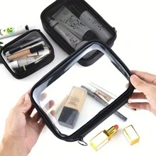 Transparent Mesh Makeup Bag, Waterproof, Large Capacity, Travel Cosmetic Organizer Pouch For Women Cosmetic Bag Makeup Storage Makeup Organizer Travel Accessories Brush Bag Make Up Container Travel Stuff Travel Essentials Ladies Accessories Travelling Stuff College Vacation Cruise Summer Holiday Essentials Women Wash Bag Toiletries Bag Handbag Storage