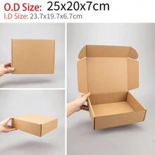 10pcs Corrugated Cardboard Box In Khaki Color For Postal And Packing Use, Airplane Box, Gift Box, Express Delivery Box, Packaging Box,Christmas Valentine Day