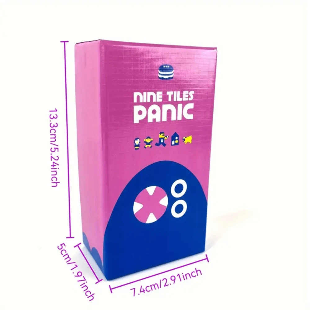 Nine Tiles Panic Competitive TileLaying Board Game, Cardboard