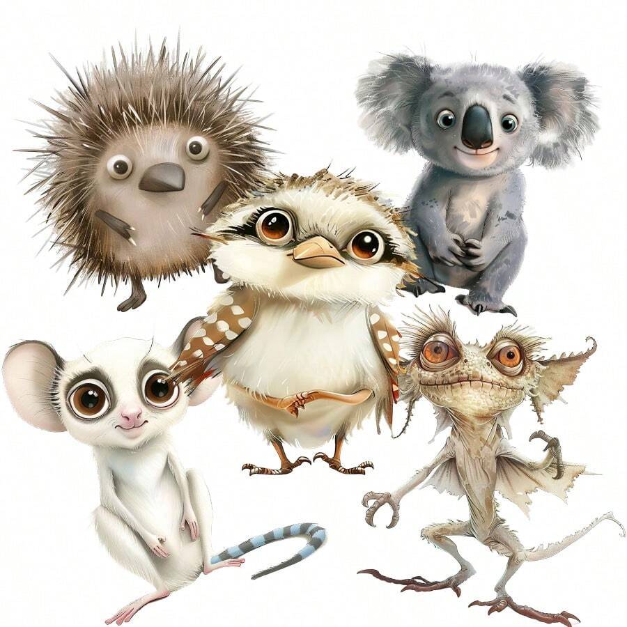 JAI IMAN 90-93 件奇特动物主题贴纸，带有森林动物、肥猫、热带动物、鸟类图案，带有高大的动物图案，适用于剪贴簿、垃圾日记本、瓶贴、相册装饰、纸工艺、冒险预订装饰。