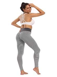 Scrunch Butt Lifting Workout Leggings For Women High Waisted Yoga Pants Tummy Control Lift Gym Booty Tights - Grey - View 4