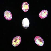 椭圆形、银色、金色金属爪基、彩虹色、果冻糖 AB、蛋白石色花式椭圆闪亮手工缝纫水晶玻璃手工缝制水钻装饰珠平背有孔宝石 DIY 配件缝制石头水钻用于装饰衣服、连衣裙、包、鞋子、胸针、耳环、手工艺品 DIY。 - 七彩 多色 - 查看 57