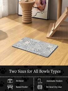 1 Tapis d'alimentation pour animal de compagnie 50 cm * 80 cm, avec un fond en caoutchouc antidérapant pour prévenir les chutes, un effet d'absorption de l'eau et de nettoyage facile, convient pour l'alimentation des chats et des chiens