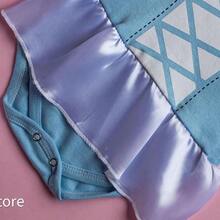 Princesses Themed Baby Bodysuit Kit With Bow For Monthiversary - 淺藍色 - 查看 5