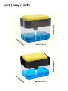 1/3 件装皂液器泵瓶，带海绵架，塑料液体皂液挤压容器，厨房洗碗皂液器，水槽配件，高效清洁工具 - 皂液器 - 查看 16