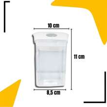 600ML Airtight Acrylic Transparent Stackable Food Container Jar Kit - 4個白蓋盆 - 查看 2