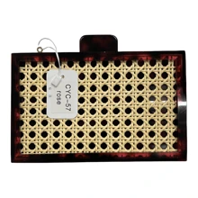 Acrylic Clutch Bag Evening Bag Fashion Shoulder Bag Bamboo Fabric Crossbody Bag - Hồng - Xem 1