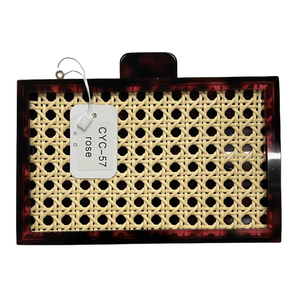 Acrylic Clutch Bag Evening Bag Fashion Shoulder Bag Bamboo Fabric Crossbody Bag - Hồng - Xem 1