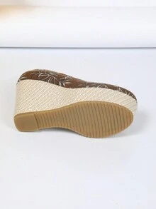 Giày đế xuồng mũi tròn đế xuồng chống trượt mới 2025 cho nữ đi trong nhà và ngoài trời thoải mái - nâu/trắng - Xem 7