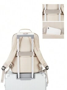 Lightweight Nylon Water Resistant Solid Color School Bag, Aesthetic Women Commuter Backpack All-Match Zipper Rucksack With Top Handles, School Backpack Bookbags Laptop Bag for Teens Students, Computer Backpack Travel Work Bags Daypack, Suitable for School College Travel Business for Women Girls Students Gift for Girlfriend