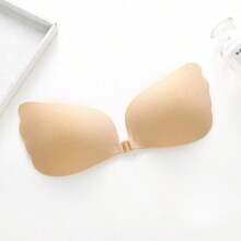 1pc Sexy Sticky Strapless Invisible Adhesive Bra Chest Pad, Nude Color, Breathable - Apricot - View 3