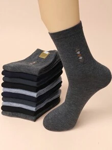 5 paar comfortabele zachte sokken voor heren tot aan de kuit, zakelijke casual stijl, vochtafvoerend, geurbestendig, geschikt voor dagelijkse en werkkleding, herfst/winter