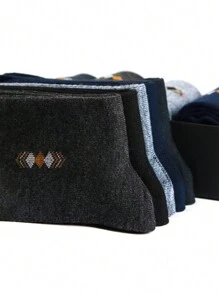 5 paar comfortabele zachte sokken voor heren tot aan de kuit, zakelijke casual stijl, vochtafvoerend, geurbestendig, geschikt voor dagelijkse en werkkleding, herfst/winter