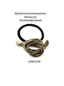 3pcs Fashionable Versatile Alloy Seamless Snag-Free Hair Ties, Gold Color Elastic Snag-Free Hair Ties Ponytail Holders, High Quality Hair Accessories, Gift For Women