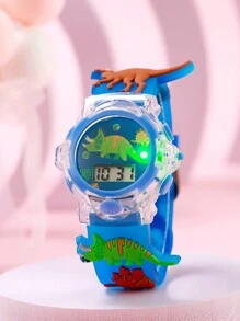 1 buah/Set Jam Tangan Elektronik dengan Tali Silikon Warna Makaron Motif Dinosaurus 3D Lucu, Cocok Sebagai Hadiah Ulang Tahun, Hadiah Halloween - MultiWarna - View 8