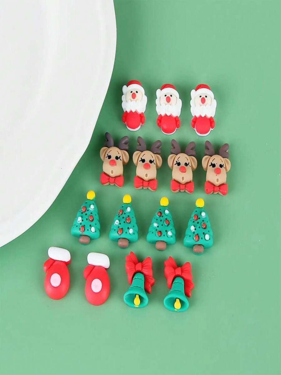 Số 89 10/30 Phụ kiện trang trí móng tay Giáng sinh DIY cho ốp điện thoại, kẹp tóc, cà vạt - Chi tiết nhựa - Nhiều màu - Xem 1