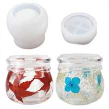 Hộp đựng cốc đựng bánh pudding bằng nhựa Epoxy pha lê tự làm có nắp, khuôn gương silicon thủ công làm đồ trang sức - trắng - Xem 1