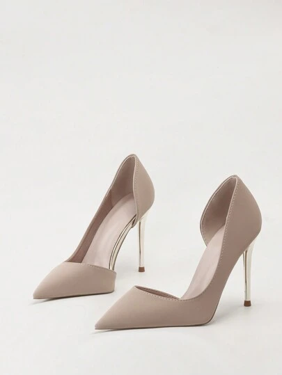 Tacones altos delgados y elegantes para mujer, con diseño de punta puntiaguda y corte superficial, para fiestas y salidas nocturnas, Otoño/Invierno 2025