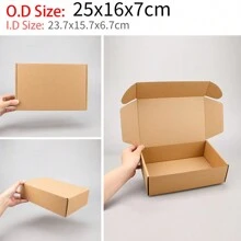 10pcs Corrugated Cardboard Box In Khaki Color For Postal And Packing Use, Airplane Box, Gift Box, Express Delivery Box, Packaging Box,Christmas Valentine Day