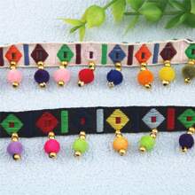 1 码流苏丝带饰边，装饰性流苏饰边，适用于工艺品和服装配饰 - 彩色 - 查看 1