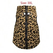 1pc Khaki New Leopard Print & Spotted Gourd Pattern Dog Coat With Back Zipper, Washable Pet Jacket Suitable For Large, Medium And Small Dogs, Home Or Outdoor Use - Khaki - View 15