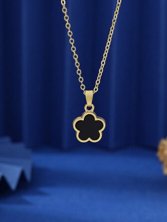 1 件女士奢华多功能花朵吊坠锁骨铜项链适合婚礼/毕业礼物情人节