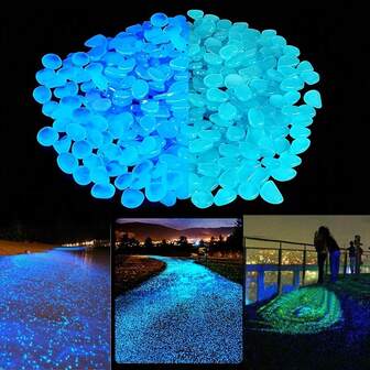 50pcs/300pcs/1000pcs Luminous Pebbles, Glow In The Dark Decorative Stones For Party, Vase, Aquarium, Garden, Swimming Pool, Bar, Courtyard Landscaping,Christmas