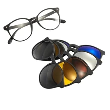 Lentes para Graduación con 5 Clips magnéticos intercambiables para mujer modelo 2231 clásicos - Negro - Ver 1