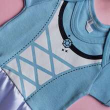 Princesses Themed Baby Bodysuit Kit With Bow For Monthiversary - 淺藍色 - 查看 4