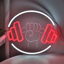 1PC 5V USB Easter/Summer Gifts Handmade Neon Lucky Ball Potion Keg Pumpkin King Tombstone/Gravestone Round Rock Music Circle Fitness Logo With Round Circle GYM Dumbbell With Hand Creative Game Room With Earphone Shape Wall