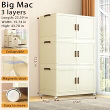 Caixa organizadora dobrável para armário, sala de estar, baú de brinquedos, armário de cozinha, armário para lanches, armário de banheiro, armário de armazenamento simples e luxuoso de plástico com várias camadas - tipo gaveta espaçosa, organizador de brinquedos e artigos diversos para L