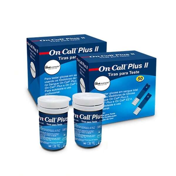 TIRAS DE TESTE DE GLICOSE FITA DE GLICEMIA ON CALL PLUS C/ 02 CX