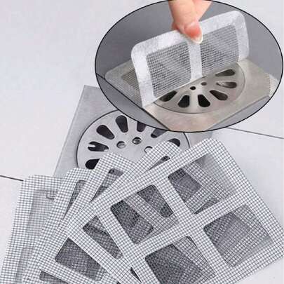 50 件淋浴和浴缸毛发收集器 - 易于使用，排水过滤贴纸，一次性排水盖，适用于淋浴、水槽和洗衣房，易于粘贴，毛发塞排水盖，一次性排水过滤器，浴室毛发收集塞，排水盖，厨房水槽过滤器，一次性淋浴排水毛发收集器，排水过滤贴纸，浴室浴缸毛发塞，浴室配件家居浴室装饰秋季装饰返校