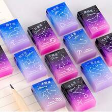 5pcs Creative Zodiac Starry Sky Gradient Erasers, Student Stationery Gifts, Assorted Zodiac Colors - Multicolor - View 11
