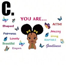 Decal dán tường cô gái, phim hoạt hình Châu Âu và Mỹ cô gái nhỏ bướm trích dẫn dán tường tranh tường tự làm bóc ra và dán tường nghệ thuật trang trí nhà hình nền cho phòng ngủ phòng khách TV ghế sofa trang trí tiệc mừng em bé trang trí gia đình quà tặng - Nhiều màu - Xem 8