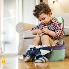 Nocnik dla dzieci YUENFONG, deska sedesowa dla dzieci, nocnik dla dzieci, nakładka na toaletę z uchwytami dla małych dzieci, miękka poduszka z PU, osłona przeciwbryzgowa nocnika dla niemowląt, pokrywka z kreskówek (zielona/niebieska)