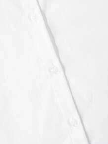 Young Girls Classic Versatile Casual Campus Style Flounced Collar White Long Sleeve Shirt Dress, Suitable For Party, Performance And Formal Events - White - View 6