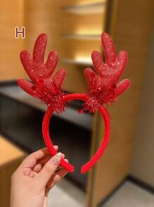 1/3/5件裝彩色可愛兒童聖誕髮箍 - 彩色 - 查看 12