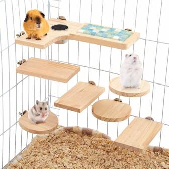 Large Hamster Honey Bag Flying Mouse Jumping Toy Platform, Foot Ladder, Jumping Platform. Guinea Pig Hamster Flower Branch Mouse Partition Climbing Equipment Platform, Landscape Climbing