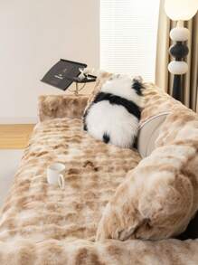 1pc Winter Thickened Plush Sofa Cushion, Four-Season Universal Non-Slip Sofa Cover, Simple And Modern, Dust-Proof And Dirt-Resistant, Machine Washable, No Hair Loss, No Fading, Suitable For Bedroom, Office, Living Room L-Shaped Sofa And 1/2/3/4 Seat